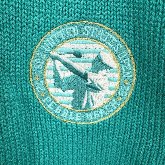 Vintage 1992 Izod Club Womens Teal Button Down Sweater Vest MEDIUM Golf Patch - Picture 4 of 8
